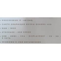 PC PORTABLE 
DELL PRECISION M6800 reconditionné 